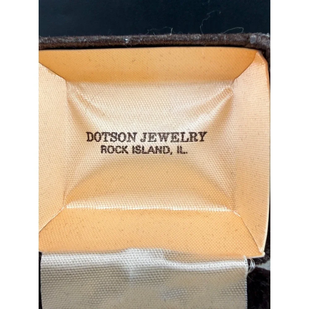 Vintage Dotson Jewelry Presentation Box Brown Velvet Hinged Small 2.5